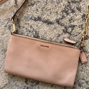 Coach Pink Crossbody bag with gold chain